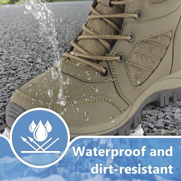 Women's Green Waterproof Winter Lightweight Warm Faux Fur Lined Mid-calf Boots - Picture 6 of 6